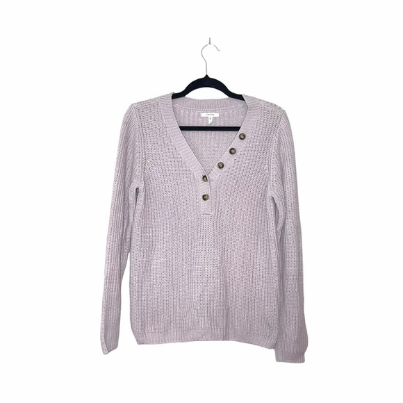 Maurices Light Purple Button Front Knit Henley Pullover Sweater Small Women’s - Picture 1 of 11